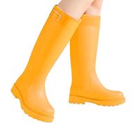 Botas de goma para mujer, botas de lluvia, mocasines al aire libre, informales, cómodas, de goma de tacón bajo, para senderismo, camping, ropa cotidiana, zapatos de país, zapatos de invierno para