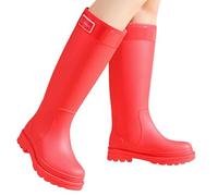 Botas de goma para mujer, botas de lluvia, mocasines al aire libre, informales, cómodas, de goma de tacón bajo, para senderismo, camping, ropa cotidiana, zapatos de país, zapatos de invierno para