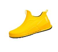 Botas de goma para mujer, caña corta, botas de lluvia para mujer, color amarillo, zapatos de lluvia, suaves, cómodas, antideslizantes, ligeras, cortas, monocolor, zapatos de trabajo, zapatos de jardín