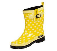 Botas de goma para mujer con forro textil y suela interior, suela de perfil con tacón , Mujer, amarillo, 38 EU