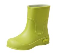 Botas de goma para mujer, festival, botas de lluvia para mujer, medias altas, cómodas, impermeables, elegantes, planas, para exteriores, botas de pesca de moda, verde, 39 EU