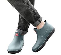 Botas de goma para mujer forradas de caña larga - impermeables Botas de lluvia de media goma, suela ligera, monocolor, zapatos de jardín, botas de lluvia, botas de lluvia, botas de vela para mujer