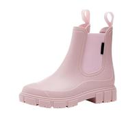 Botas de goma para mujer, impermeables, antideslizantes, de media altura, antideslizantes, resistentes a la abrasión, transpirables, cómodas, para jardín, trabajo al aire libre, botas, Rosa., 39 EU