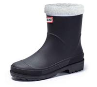 Botas de goma para mujer, impermeables, medias altas, antideslizantes, resistentes a la abrasión, zapatos de lluvia, cómodos, ligeros, impermeables, para exteriores, días lluviosos, jardín, Negro