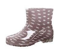 Botas de goma para mujer, medias altas, impermeables, antideslizantes, resistentes a la abrasión, cómodas, ligeras, botas de goma impermeables para días lluviosos, al aire libre, jardín, gris, 41 EU