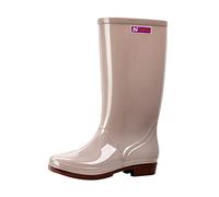 Botas de goma para mujer, medias altas, impermeables, botas de lluvia Wellington, botas de lluvia, botas de trabajo, botas de jardín, botas de trabajo, botas de pesca, botas de goma, caqui, 38 EU