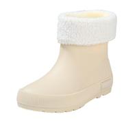 Botas de goma para mujer, medias altas, impermeables, forradas, zapatos de jardín, antideslizantes, ligeras, para exteriores, transpirables, forradas con comodidad, tallas 35-41, beige, 35 EU