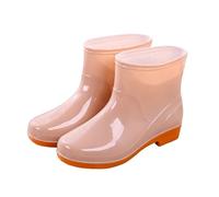 Botas de goma para mujer, medias altas, impermeables, ligeras, transpirables, coloridas, brillantes, color rosa, zapatos de agua antideslizantes, caqui, 40 EU