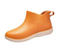 Botas de goma para mujer, medias altas, impermeables, resistentes a la abrasión, antideslizantes, cómodas, ligeras, botas de jardín, impermeables para días lluviosos, jardín, exteriores, naranja, 40