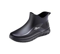 Botas de goma para mujer, medias altas, ligeras, botas de lluvia para mujer, botas de goma de caña corta, impermeables para la lluvia, zapatos de jardín, antideslizantes, zapatos de trabajo, monocolor