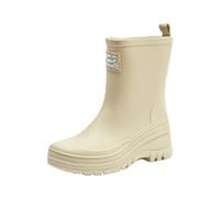 Botas de goma para mujer, medias altas, ligeras, botas de verano para mujer, color beige, zapatos de lluvia, plataforma, zapatos de agua, antideslizantes, impermeables, botas de lluvia modernas, beige
