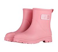 Botas de goma para mujer, medias altas, ligeras, impermeables, antideslizantes, de caña corta, cómodas para el trabajo al aire libre, botas de goma para mujer, zapatos de jardín, botas de lluvia, Rosa
