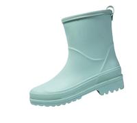 Botas de goma para mujer, medias altas, ligeras, impermeables, cómodas, para pesca al aire libre, botas de jardín antideslizantes, plantilla flexible y cómoda, suela gruesa, color liso, botas altas de