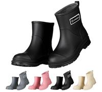 Botas de goma para mujer, medias altas, ligeras, impermeables, con tacón de bloque, botas de lluvia antideslizantes, resistentes a la abrasión, zapatos de jardín, botas de lluvia al aire libre, botas