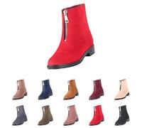 Botas de goma para mujer, medias altas, ligeras, para lluvia, de verano, impermeables, con cremallera, botines con tacón de bloque, suaves y cómodas, botas de trekking, caqui, 38 EU
