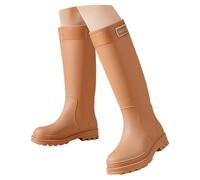 Botas de goma para mujer para lluvia elegantes a prueba de viento, zapatos antideslizantes ligeros botines de moda media altura jardinería zapatos color sólido botines de trabajo botas mujer invierno