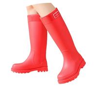 Botas de goma para mujer para lluvia elegantes a prueba de viento, zapatos antideslizantes ligeros botines de moda media altura jardinería zapatos color sólido botines de trabajo botas mujer invierno