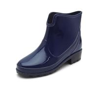 Botas de goma para mujer y hombre Botas de lluvia impermeables - para primavera Diseño para días lluviosos. Zapatos cómodos de tacón bajo para todas las ocasiones., azul, 37 EU