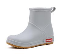 Botas de goma para mujer, zapatos de lluvia elegantes con suela gruesa para actividades al aire libre, zapatos de gel resistentes con tobillo corto, para pescadores y zapatillas de mujer 39, gris, 41