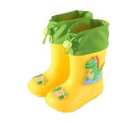 Botas de goma para niña, impermeables, suela antideslizante, ajuste ligero, retráctil, versátil, para exteriores, para niños de 2 a 12 años, 03 amarillo, 35 EU