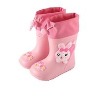 Botas de goma para niña, impermeables, suela antideslizante, ajuste ligero, retráctil, versátil, para exteriores, para niños de 2 a 12 años, 02 Rosa, 2 años