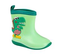 Botas de goma para niños, unisex, antideslizantes, botas de lluvia para niños, transpirables, ligeras, botas de goma para niñas, 33 cortas, botas de lluvia de media altura, impermeables, 4 verdes., 28