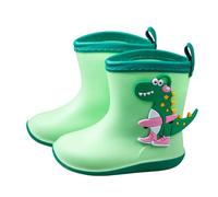Botas de goma para niños, unisex, antideslizantes, botas de lluvia para niños, transpirables, ligeras, botas de goma para niñas, 33 cortas, botas de lluvia de media altura, impermeables, 1 verde., 29