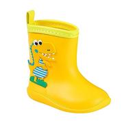 Botas de goma para niños, unisex, antideslizantes, botas de lluvia para niños, transpirables, ligeras, botas de goma para niñas, 33 cortas, botas de lluvia de media altura, impermeables, 4 amarillos