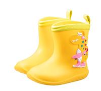 Botas de goma para niños, unisex, antideslizantes, botas de lluvia para niños, transpirables, ligeras, botas de goma para niñas, 33 cortas, botas de lluvia de media altura, impermeables, 1 amarillo