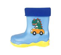 Botas de goma para niños, unisex, antideslizantes, botas de lluvia para niños, transpirables, ligeras, botas de goma para niñas, 33 cortas, botas de lluvia de media altura, impermeables, 3 azul., 27