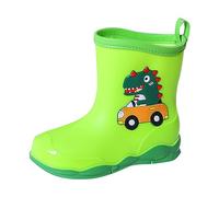 Botas de goma para niños, unisex, antideslizantes, botas de lluvia para niños, transpirables, ligeras, botas de goma para niñas, 33 cortas, botas de lluvia de media altura, impermeables, 2 verdes., 28