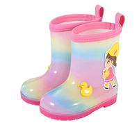 Botas de goma para niños y niñas, ligeras, resistentes a la intemperie, antideslizantes, con suela antideslizante, zapatos de lluvia para niños y niñas, zapatos impermeables para exteriores