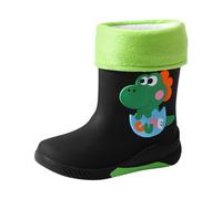 Botas de goma para niños y resistentes a la intemperie, antideslizantes, botas de lluvia para niños, ligeras, zapatos de exterior, hasta el tobillo, impermeables con suela antideslizante, zapatos de