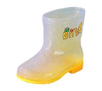 Botas de goma para niños, zapatos descalzos para niñas, dibujos animados, botas para niños, botas de lluvia térmicas, ligeras, unisex, medias altas, con cordón, impermeables, forradas para la lluvia
