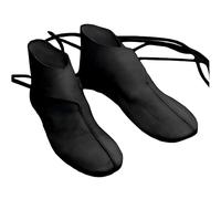 MANZH Renaissance Medieval Botines para Hombres Viking Knight Prince Zapatos Vintage PU Botas de Cuero Zapatos Planos Cortos Cosplay Accesorios de Traje Pirata,Negro,45