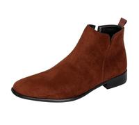 Botas de hombre para primavera, otoño e invierno, tallas grandes, versátiles, a la moda, puntiagudas, ligeras y cómodas, botas de tobillo cortas para hombre, Brown, 44 EU