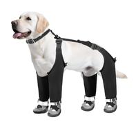 Botas de invierno aisladas para perro con correas reflectantes, suela de goma antideslizante para proteger el clima frío, protectores de patas de perro, forro polar