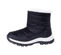 Botas de invierno con forro aislante, cálidas, antideslizantes, con suela cómoda para un agarre óptimo, ideales para el tiempo libre, senderismo y clima frío - Moda para mujeres y niñas, Negro , 43