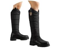 Botas de invierno con plataforma hasta la rodilla, aisladas, con forro cálido, para exteriores, para clima frío, Negro , 36 EU