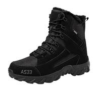 Botas de invierno de felpa de algodón de talla grande para parejas al aire libre, botas de entrenamiento, botas de campo medianas, Negro , 45 EU