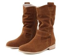 Botas de invierno de tacón alto con cremallera, a la moda, clásicas, negras, de malla gruesa, transpirables, frescas, Brown, 39.5 EU