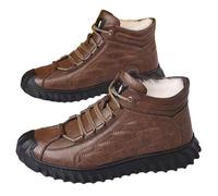 Botas de Invierno for Hombre | Calzado Nieve cálido con Forro Polar, Zapatillas Deportivas Altas Piel Estilo(Brown,EU 43)