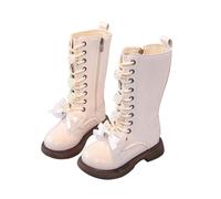 Botas de invierno genéricas con cordones y cremallera, botas de combate ecuestres para niña - Bebé/niño, blanco, 30 EU