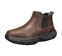 Botas de invierno impermeables para hombre, botas de nieve con forro polar, botas de invierno antideslizantes, botines planos, informales, cómodas, para deportes de ocio, marrón, 39 EU