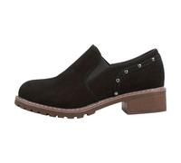 Botas de invierno Meta pantorrilla suela gruesa y tacón grueso Botas cortas casuales de exterior con un pie de moda Botas de tacón medio de cuero, Negro , 41 EU