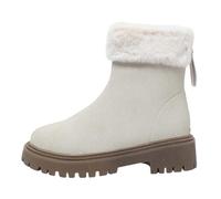 Botas de Invierno Mujer Talla Grande con Foro Polar Aislamiento Termico y Suela Antideslizante para Caminar en Climas (White, 39)