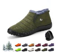Botas de Invierno Mujer y Hombre - Botas Nieve Ortopédicas Forro Cálido, Impermeables y Antideslizantes, Calzado Invierno Cómodo Forro Peluche, Zapato Descalzo Invierno para Exterior(verde,41 EU)