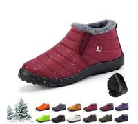 Botas de Invierno Mujer y Hombre - Botas Nieve Ortopédicas Forro Cálido, Impermeables y Antideslizantes, Calzado Invierno Cómodo Forro Peluche, Zapato Descalzo Invierno para Exterior(Red,41 EU)