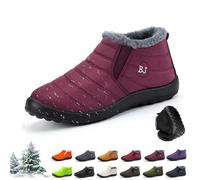 Botas de Invierno Mujer y Hombre - Botas Nieve Ortopédicas Forro Cálido, Impermeables y Antideslizantes, Calzado Invierno Cómodo Forro Peluche, Zapato Descalzo Invierno para Exterior(Red 2,41 EU)