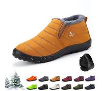 Botas de Invierno Mujer y Hombre - Botas Nieve Ortopédicas Forro Cálido, Impermeables y Antideslizantes, Calzado Invierno Cómodo Forro Peluche, Zapato Descalzo Invierno para Exterior(Yellow,41 EU)
